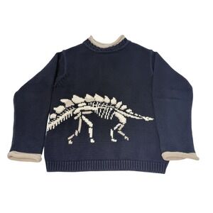 Red‎ Zebra Boy's Navy Blue Dinosaur Large Size 6 Sweater